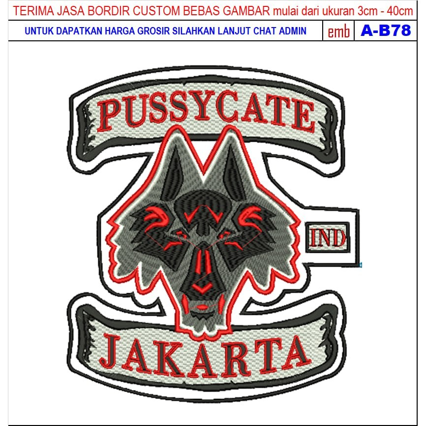 HD-223 PUSHSYCATE IND EMBROIDERY PATCH