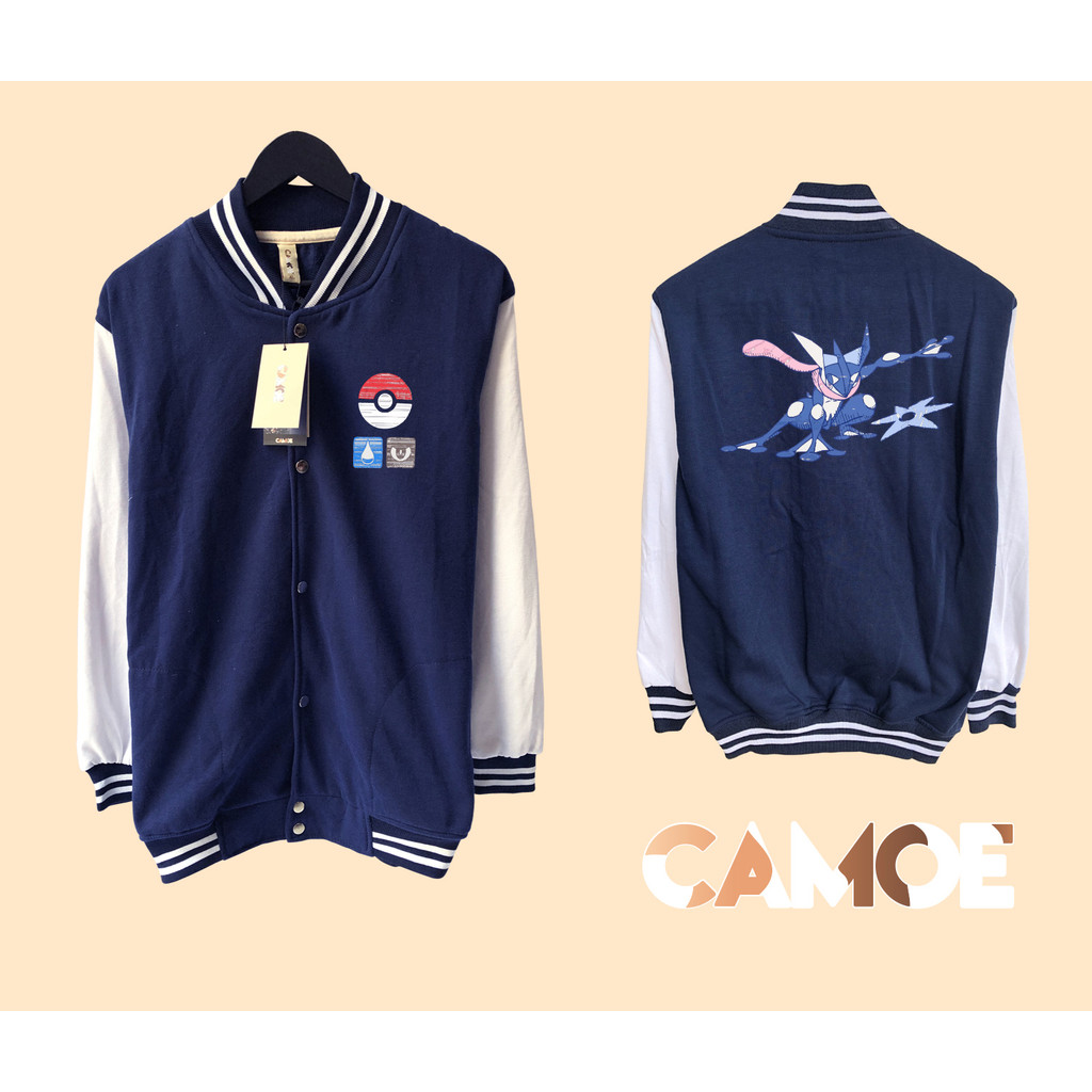 Pokemon Greninja Pokeball องค์ประกอบ UT Anime Varsity Baseball Jacket