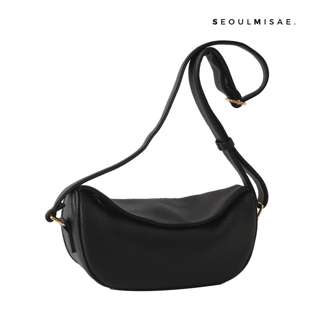 SEOULMISAE - กระเป๋าสะพาย Sejeong Halfmoon Dumpling กระเป๋าสะพายหนังผู้หญิง