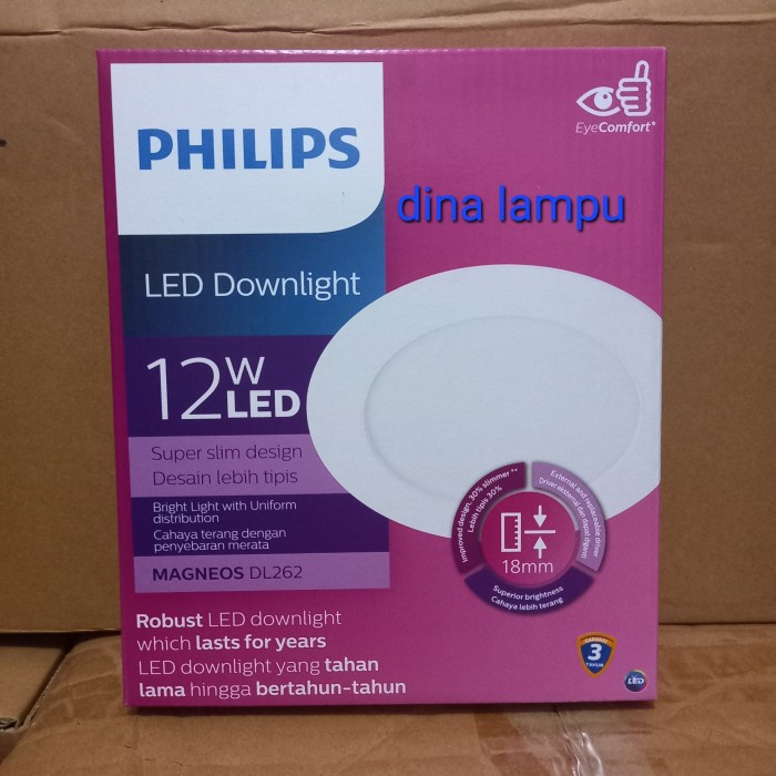 Philips ดาวน์ไลท์ led magnoos DL262 12watt inbow 220V รอบ 12w 12W