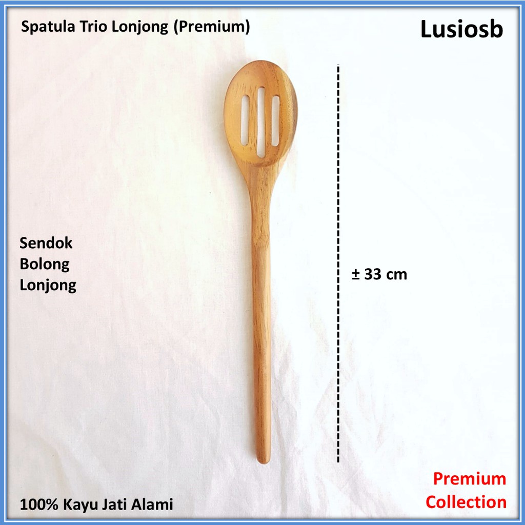 ID SPATULA TRIO LONJONG PREMIUM TEAK WOOD / TEAK WOOD SPATULA / WOODEN SPATULA / TEAK WOOD SPATULA
