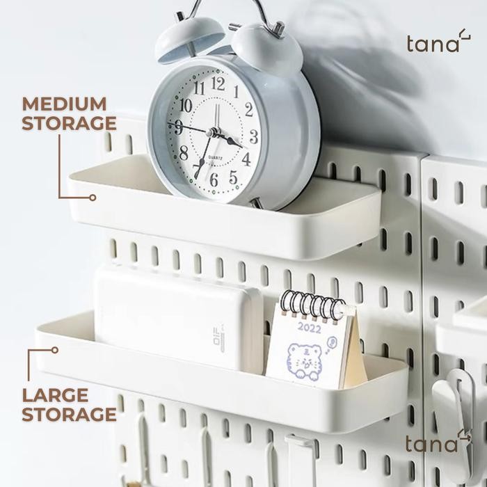 BintangEmaSs- ขนาดใหญ่ Pegboard ตกแต่งบ้านห้องครัวผนังสีดําและสีขาว