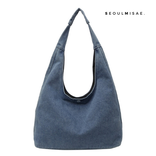 SEOULMISAE - Nayeon Bucket JEANS Bag Shoulder Bucket Bag Jeans Material Korean Style Daily Bag