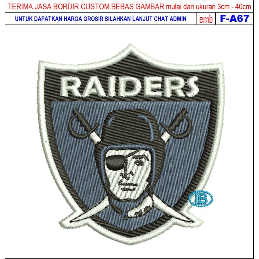 HD-112 RAIDERS SHIELD MOTORCYCLES/RACING/CLUB EMBROIDERY PATCH