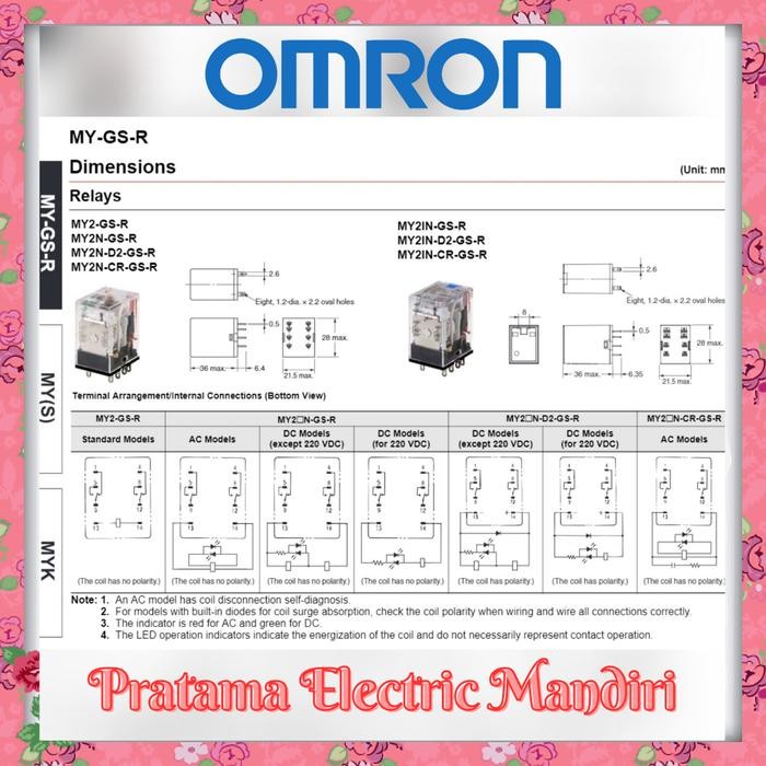 รีเลย์ Omron My2N - My2N-Gs My2N-Gs-R 220-240Vac Socket Pyfz-08A-E ใหม่