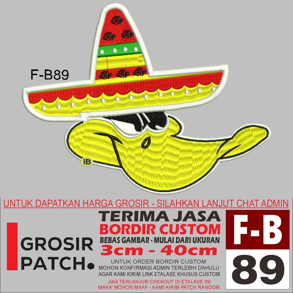 MB PATCH EMBROIDERED LOGO F-B89 อุปกรณ์เสริมหมวก SOMBREROIDERY