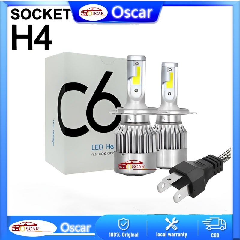 LED รถไฟหน้า C6 SILVER H1 H3 H4 H7 H11 HB3 HB4 9005 9006 H8 36WATT 36 WATT 36W