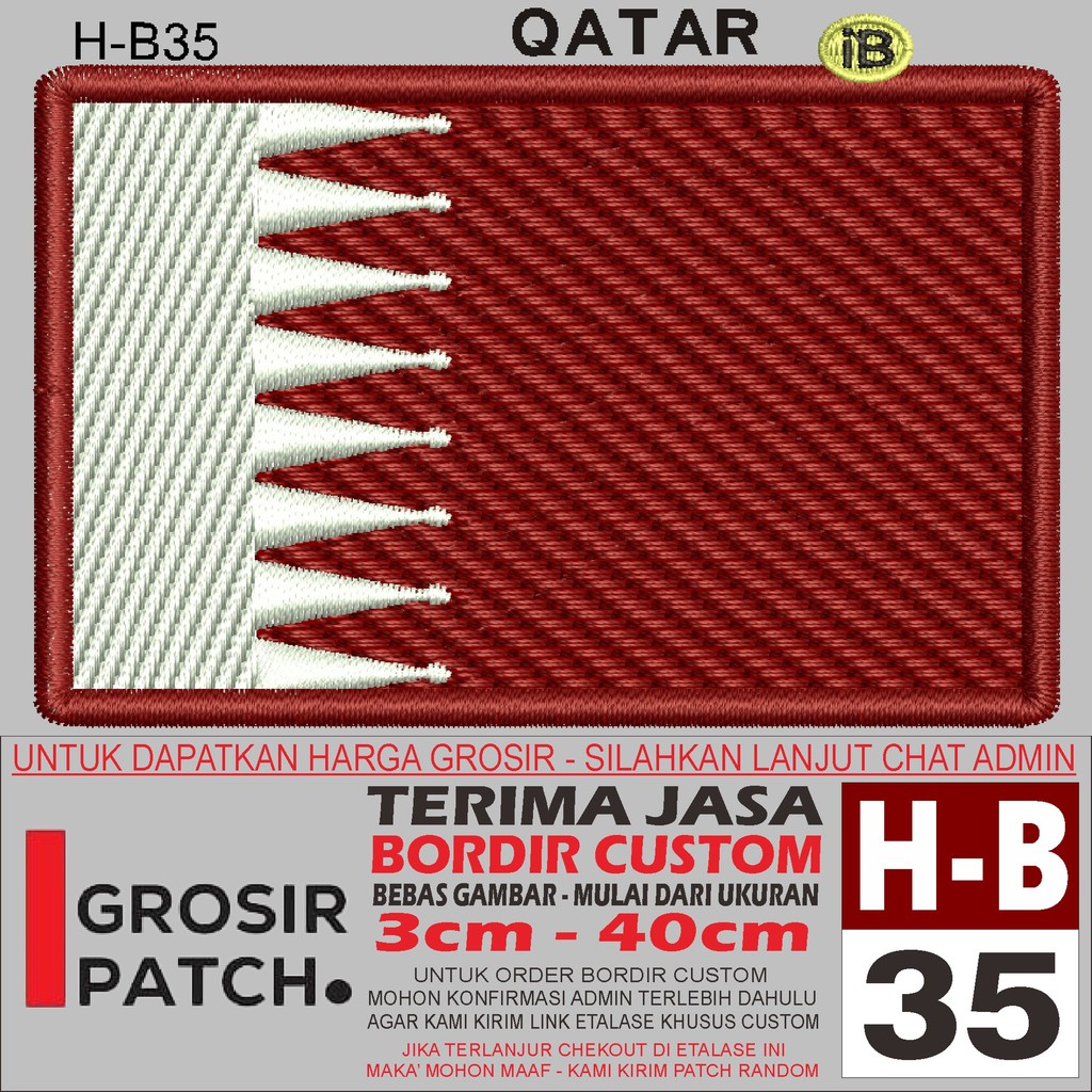 FL-35 PATCH EMBROIDERY LOGO H-B35 QATAR FLAG/FLAG