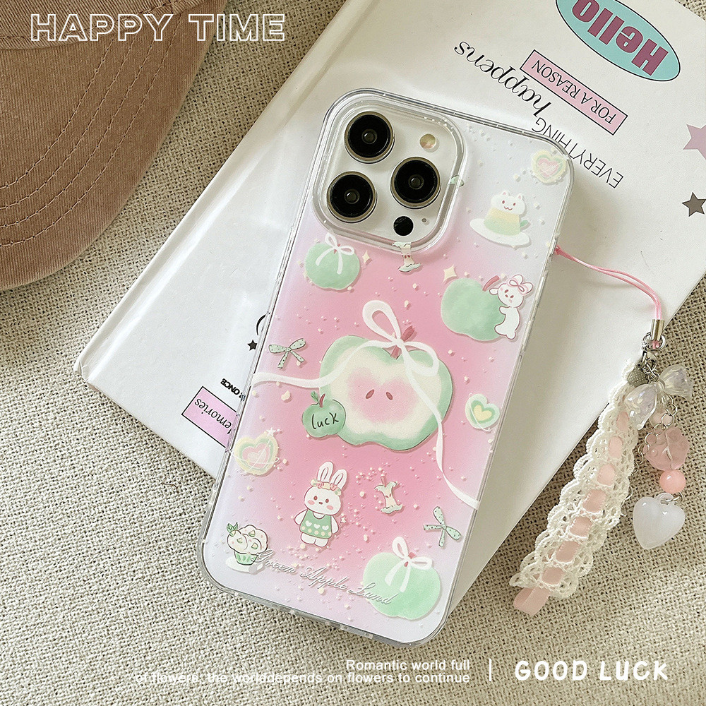 HIJAU Anti Shock Apple สีเขียวสไตล์ Ins กรณี Vivo Y400 V60 Y19s Pro Y29 V40 Lite V50 Lite V23E T1 Pr