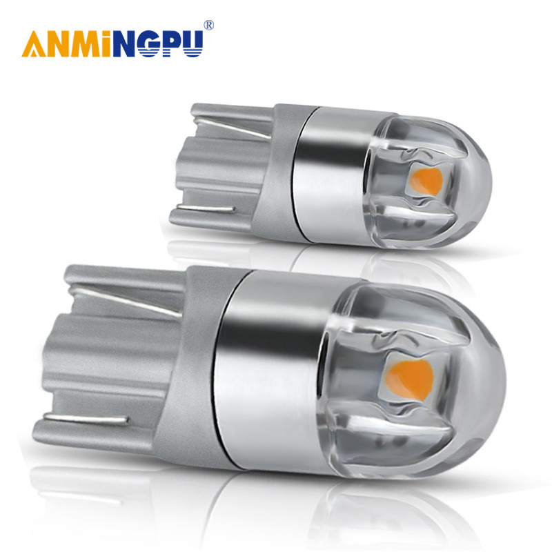 ANMINGPU 2x สัญญาณไฟ T10 หลอดไฟ LED รถ W5W Led T10 Led 3030SMD ไฟสําหรับรถสีขาว 5W5 สํารองย้อนกลับไฟ