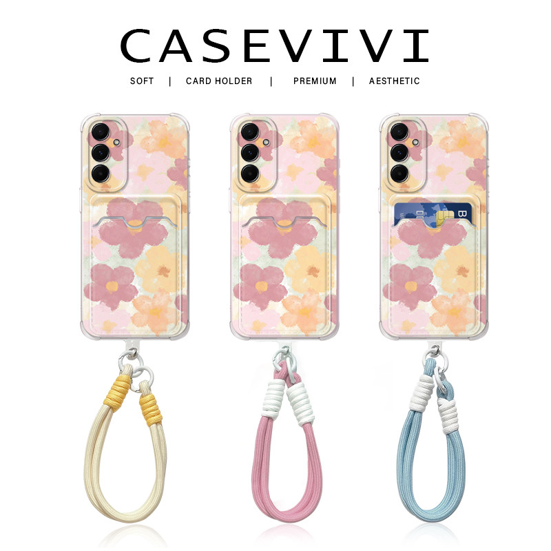 สาว Anti ดอกไม้สีเหลืองแฟนซีผู้ถือบัตรปลอก Xiaomi C75 C65 15 14 14T Poco X7 Pro X5 X6 11 12 Lite 12T