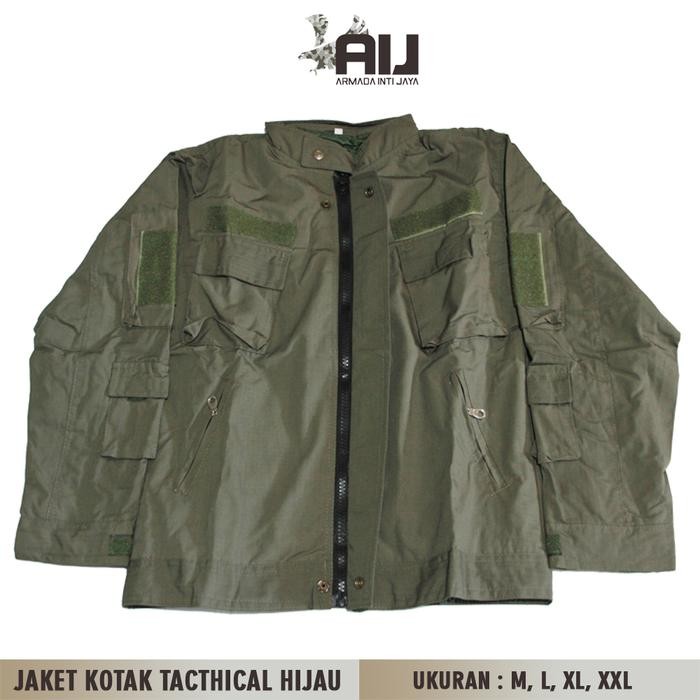 HIJAU Tactical Jacket 511 Green L Tactical Plaid Ripstok Jacket