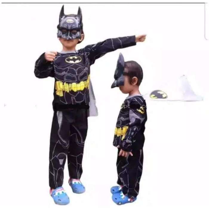 PREMIUM BATMAN CHILDRENS COSTUME LONG SLEEVE WINGS ฟรีหน้ากาก