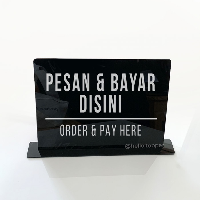 Top Order & Pay Here Sn Standing Acrylic Sn Order & Pay Here