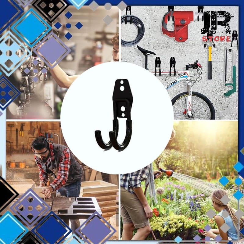 GANTUNGAN Heavy Duty Small Wall Mount Organizer Hook Wall Mount Mc003 สีดํา