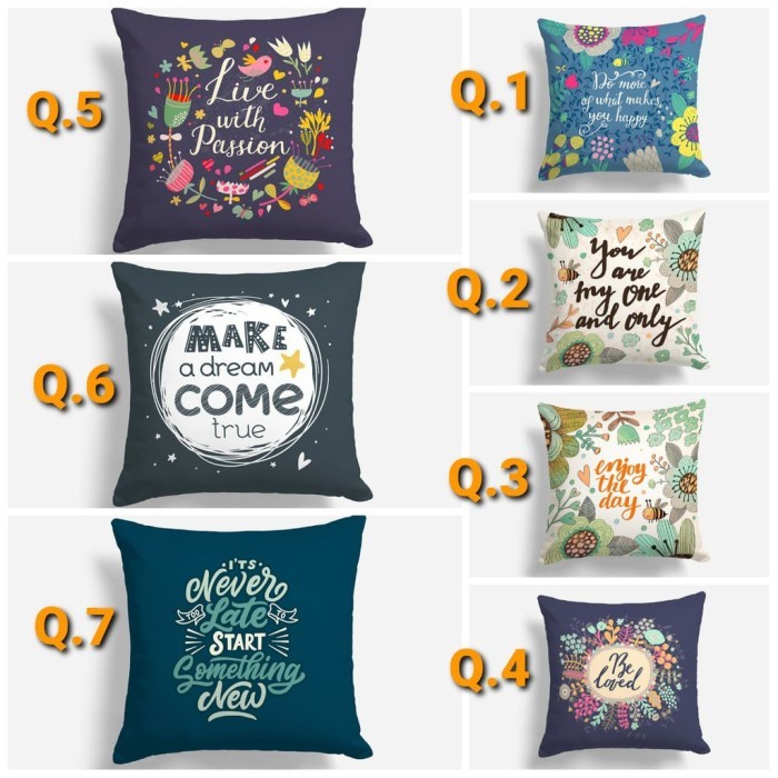 JTTOP LIFE QUOTES SOFA PILLOW / MOTIVATIONAL QUOTES ขนาด 40X40 CM