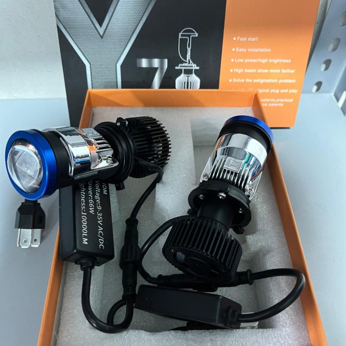 Y7 Projector H4 Mini Projector Lens เลนส์มอเตอร์ไซค์รถยนต์ - Y7 -H4