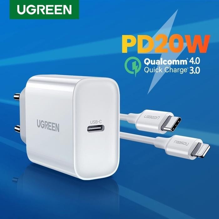 มือถือ - Ugreen Charger 18W Power Delivery + Type C-Lighting สาย Iphone 1M