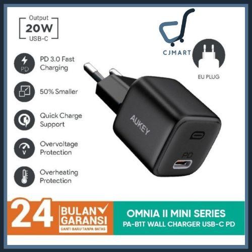 มือถือ- Aukey Head Charger Pa-B1T Omnia Mini Series Charger 20W Usb-C Pd 3.0