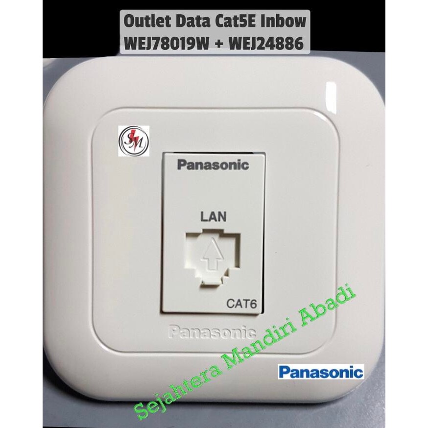 MATA Handheld- Panasonic Cat6 Data Outlet กรอบชุดสีขาว + Cat6 Lan Data Eyes