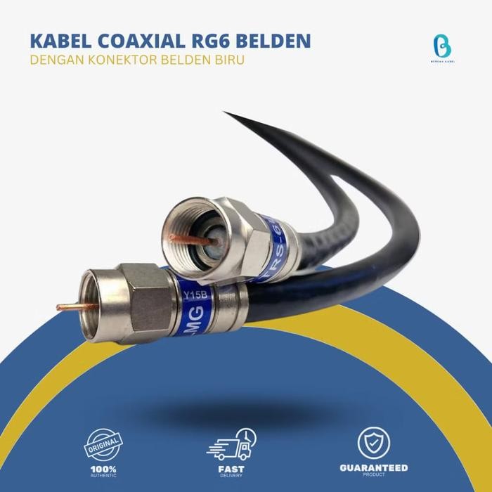 ส่งวันนี้ สายเสาอากาศ Belden Rg6 พร้อมขั้วต่อ Belden Press