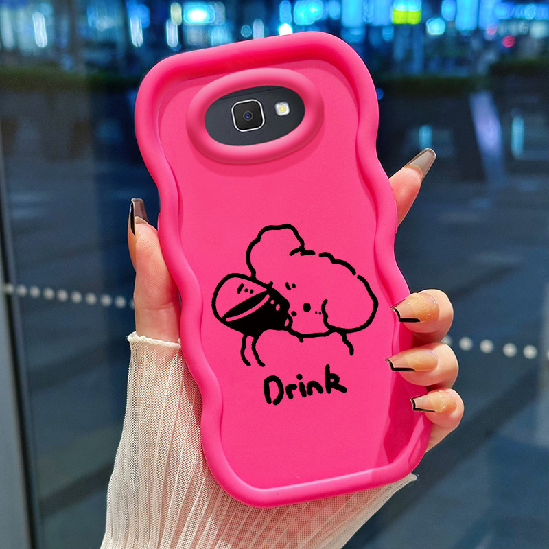 เคสโทรศัพท์ HP สําหรับ Samsung J7 Prime Case เคสโทรศัพท์ เคสซิลิโคน Softcase Drink Bear