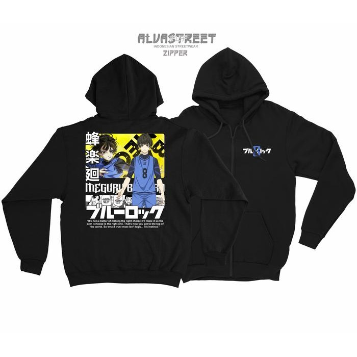Zipper Hoodie อะนิเมะ Meguru Bachira BLUE LOCK 004 Hoodie Distro เสื้อกันหนาวอะนิเมะญี่ปุ่น AlvaStre