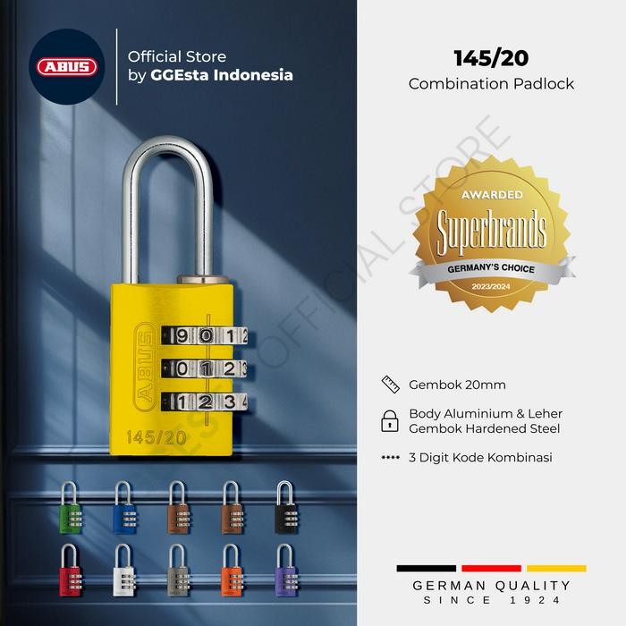 TimeToGo- Abus 145/20 กุญแจรวมกระเป๋าเดินทางเยอรมัน