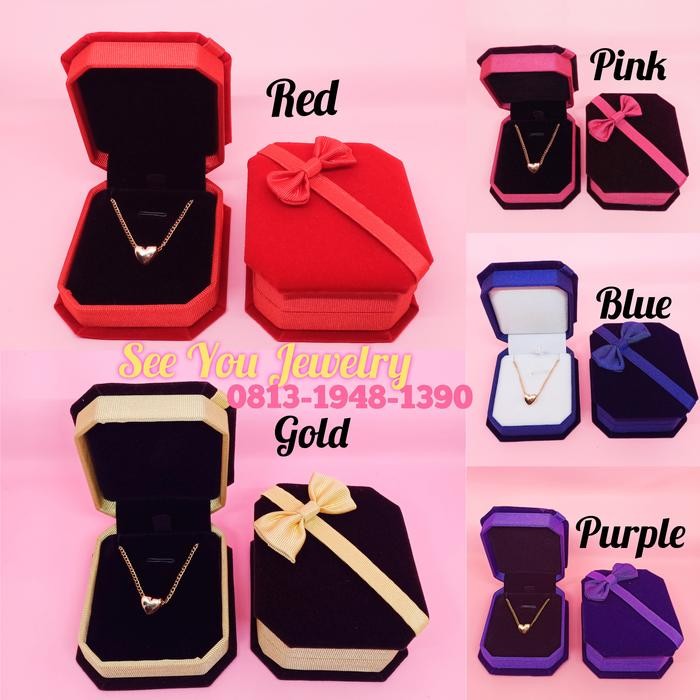 Ema.gemang กล่องสร้อยคอหรูหราที่สวยงามกํามะหยี่สร้อยคอกล่องเครื่องประดับทอง