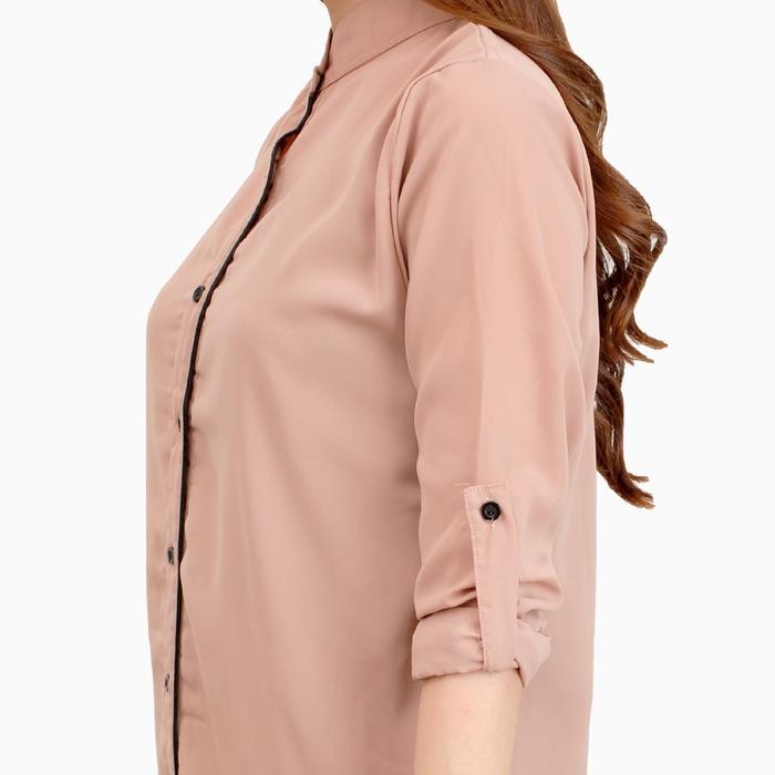 KEMEJA Browny Long Sleeve Fashion Shirt Tunic - Jfashion Browny