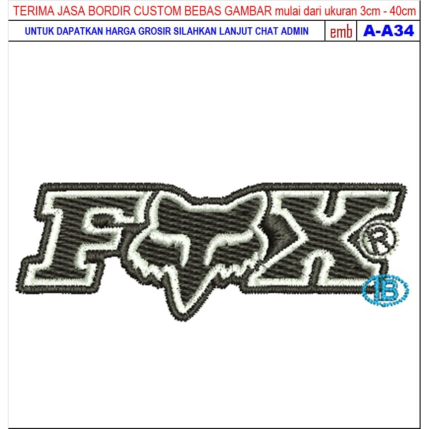 HD-4 FOX ICON NAME PATCH EMBROIDERED โลโก้รถจักรยานยนต์/RACING