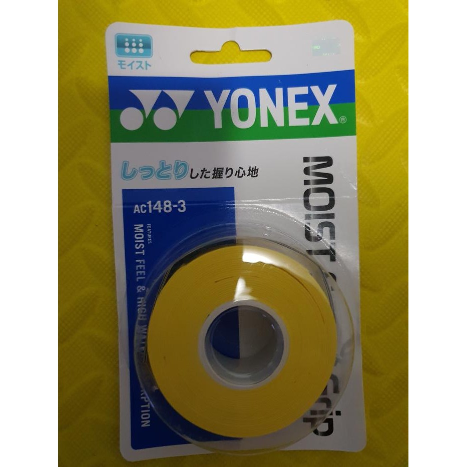 Yonex Moist Super Grip 3 ชิ้น AC148-3 JP รหัสด้ามจับแร็กเก็ต 100% นําเข้าจากญี่ปุ่น