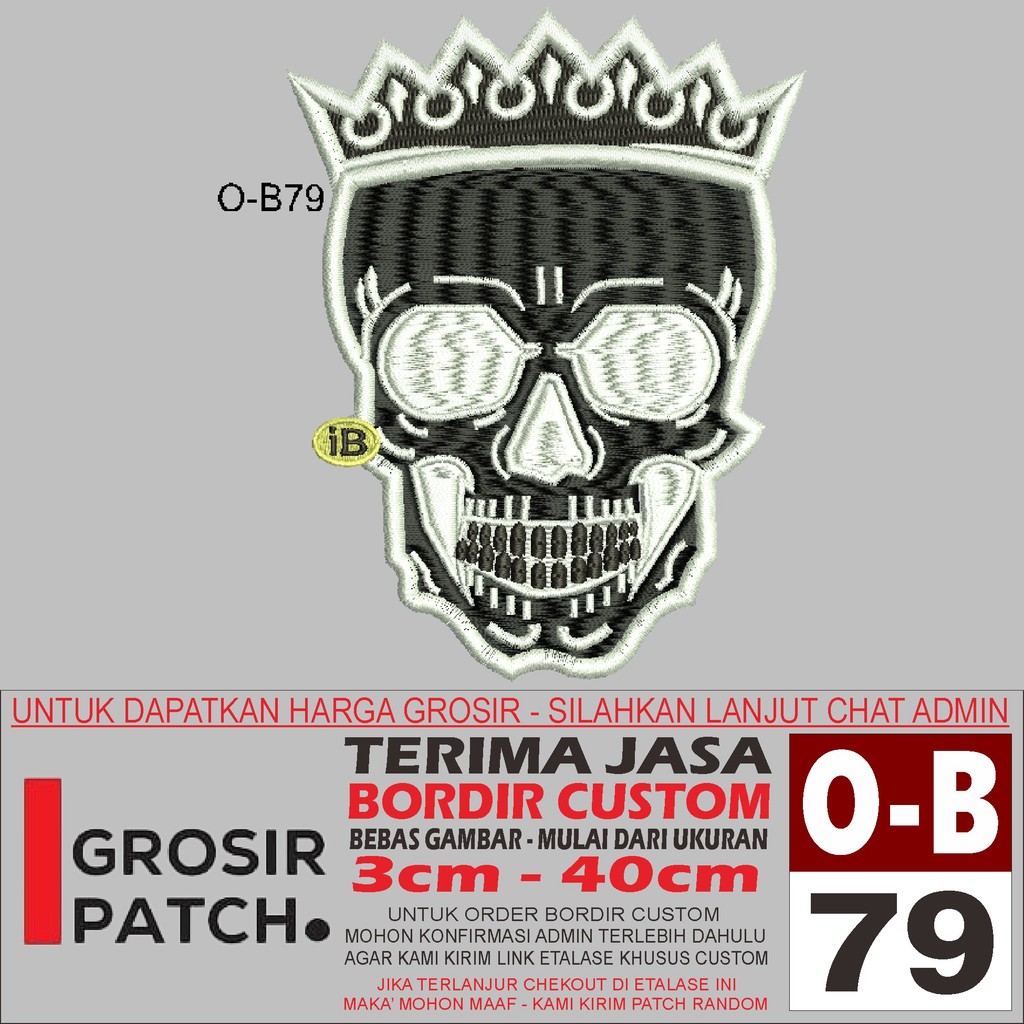 MB PATCH EMBROIDERED O-B79 โลโก้ SKULL HEAD อุปกรณ์เสริม/EMBROIDERY