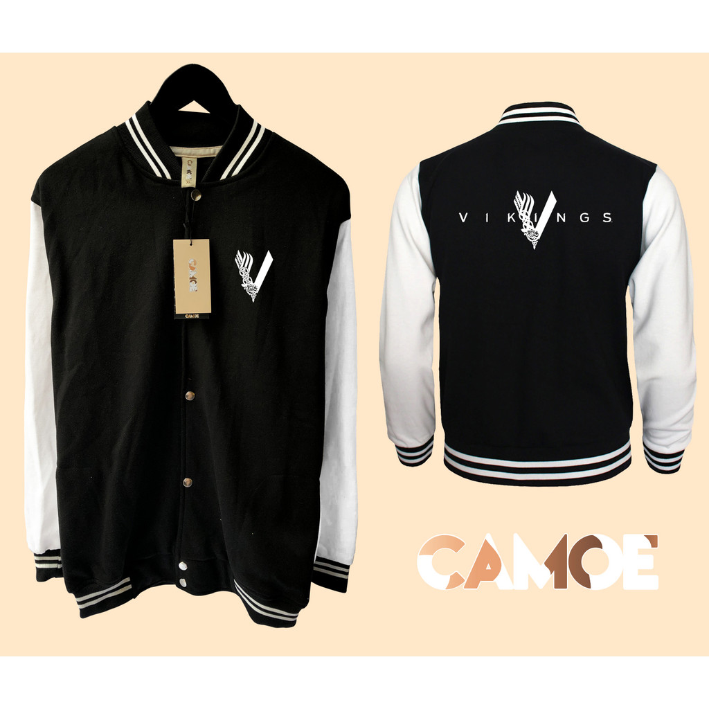 Vikings Valhalla Logo Varsity Baseball Jacket