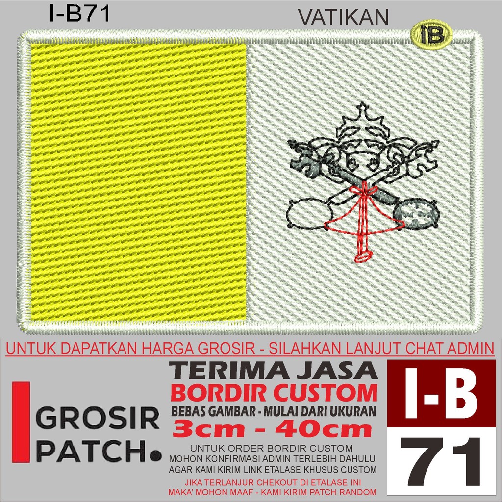 FL-171 I-B71 VATAIKAN FLAG/FLAG EMBROIDERED PATCH
