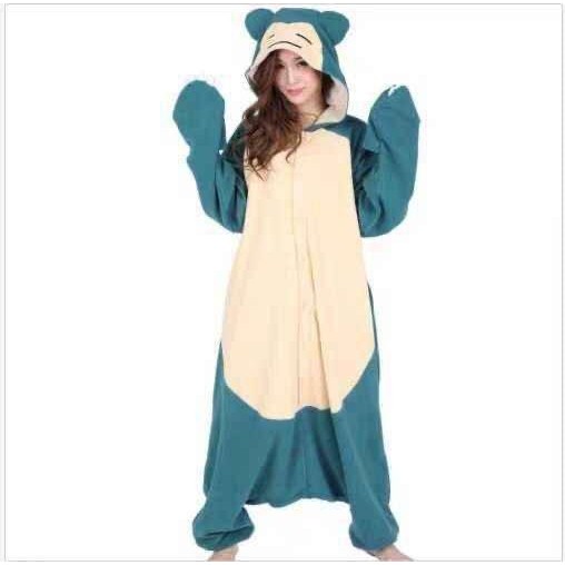 พรีเมี่ยม ONESIE COSTUME SNORLAX POKEMON PIKACHU PAJAMA KIGURUMI COSPLAY SLEEPWEAR