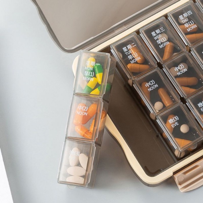 [dellacell] - 21/28 Slots 7-Day Medicine Box Daily Medicine Box Weekly