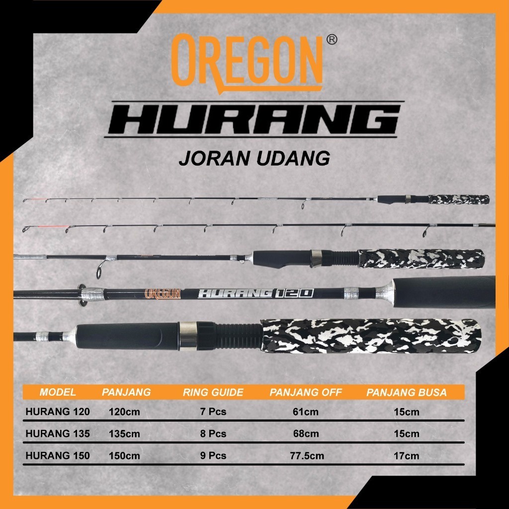 Oregon hurang 120 135 150 เส้นใยแข็งยืดหยุ่นสองข้อต่อเบ็ดตกปลาสําหรับตกปลา, กุ้ง, คันกุ้งจิรันแบบยืด