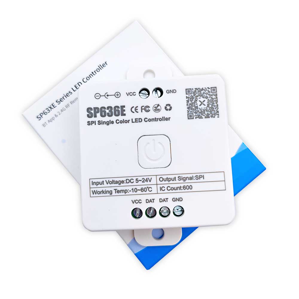 Dc5-24V บลูทูธ Sp636E Spi Monochrome Led Controller ใช้สําหรับแถบไฟ LED Monochrome