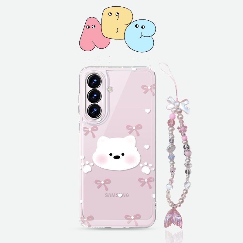 SAMSUNG การ์ตูนผีเสื้อหมีปลอกSamsung A17 5G A07 A55 5G A35 A15 A05S Galaxy A56 A36 A26 A06 A16 5G M1