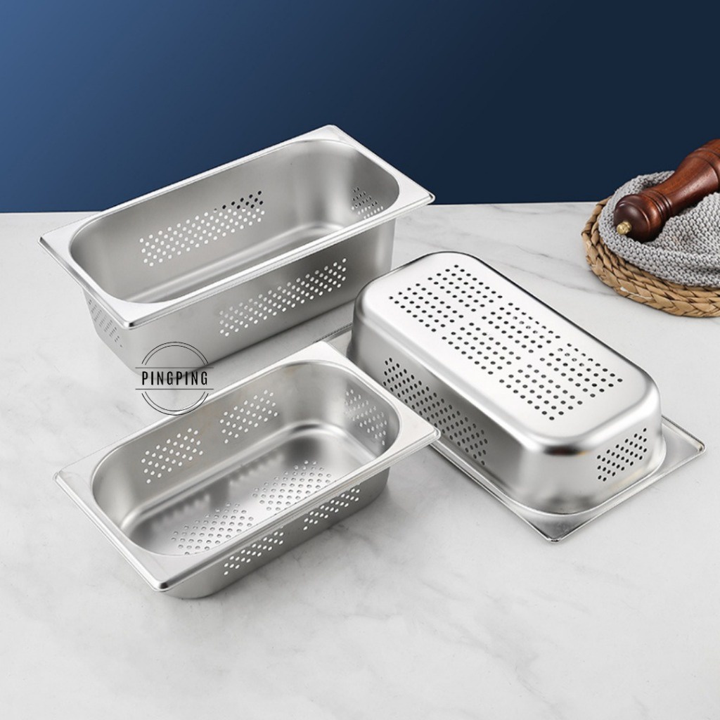 ID FOOD PAN WITH STAINLESS STEEL HOLES / PERFORATED STAINER GN PAN - MULTIFUNCTIONAL COOPER