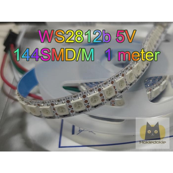 LED STRIP WS2812B WS2812 5V 1M 144 พิกเซล 144SMD/M แอดเดรสได้