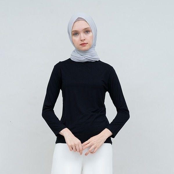 Elhijab- กระดุมข้อมือเสื้อยืดผ้าเรยอนพรีเมี่ยมสุด เสื้อเชิ้ตแขนยาวเท่ๆ เต่า Uniqlo