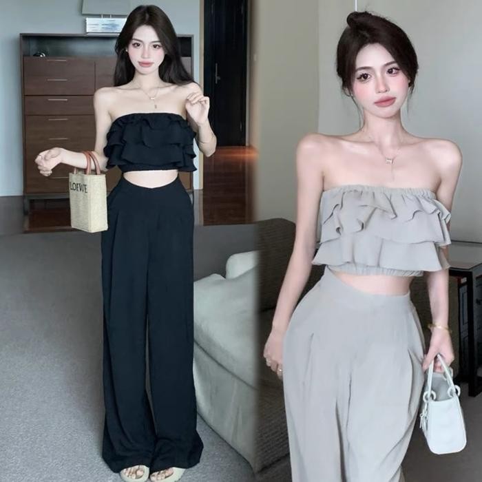 ONE SET WOMEN BEBE TANK WOMEN TOP และ PANTS BEACHWEAR MX214