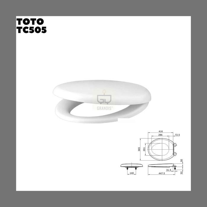 PREMIUM TOTO TC 505 ฝาชักโครกสีขาว - TOTO ดั้งเดิม