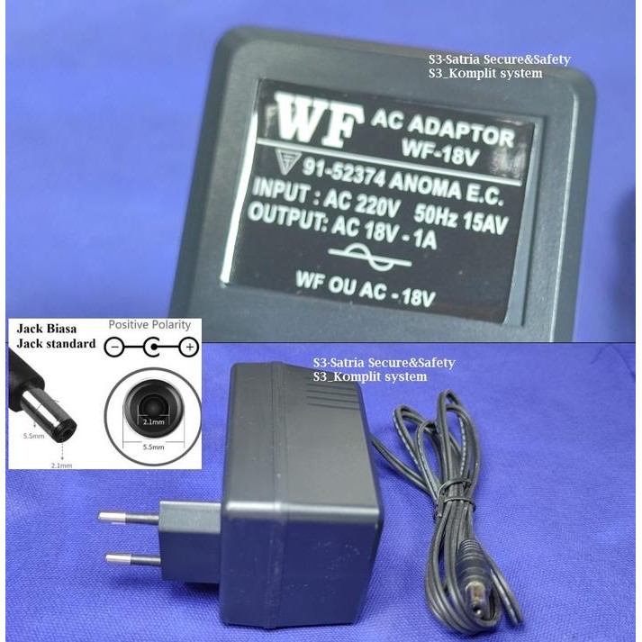 พร้อม JT Adapter 18VAC AC 18V 1A อะแดปเตอร์ VAC AC18V 1000mA 600mA 500mA 300mA