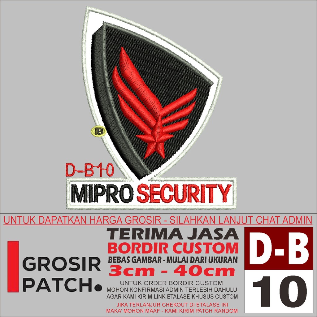 MB EMBROIDERED PATCH D-B10 โลโก้ MIPRO SECURITY อุปกรณ์เสริม/EMBROIDERY