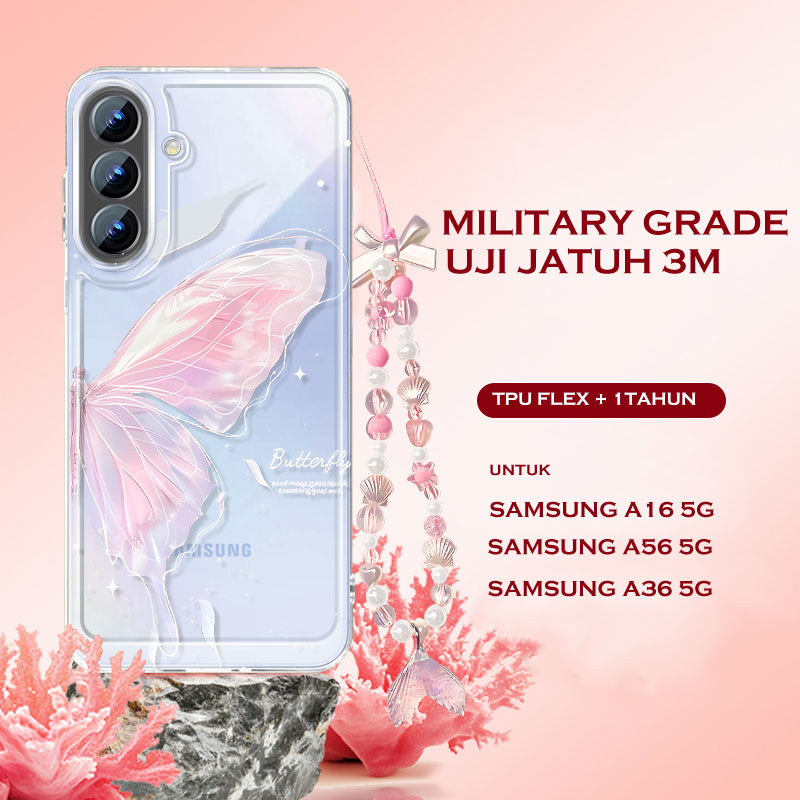 ผีเสื้อต่างประเทศ Anti-Fungus สีชมพูกรณี Iphone A6s A6t Pro 5G Y05 V70 Fe 17 Pro Max 17 Air 16E 15 P