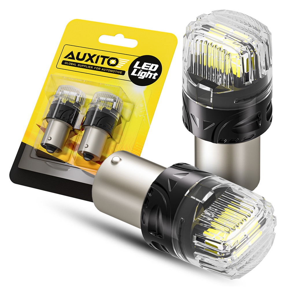 2 ชิ้นAUXITO 1156 P21W Ba15s LED DRLสีขาว 6500K Canbusไม่มีข้อผิดพลาดที่จอดรถตําแหน่งหลอดไฟสําหรับAu
