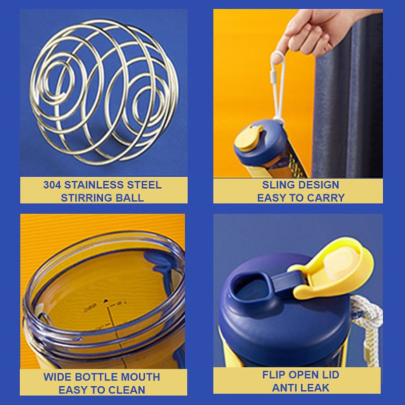 Shaker Bottle Gym Shaker Bottle Tritan Creative Shaker Cup Milkshake Cup โปรตีนผง